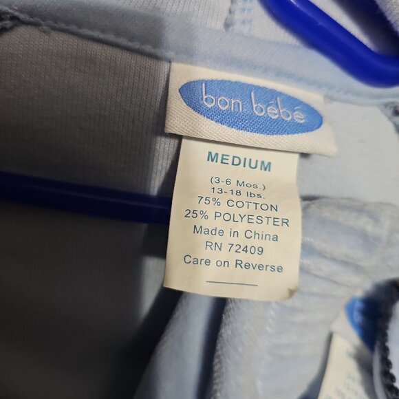 Bon Bébé Footed Fleece Zip-Up Onesie (3–6M) Puppy Embroidery - Picture 2 of 2